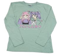 Zelené triko s dívkami Page one young