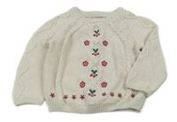 Smetanový svetr s třešněmi C&A