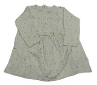 Bílé pletené šaty se zlatými hvězdičkami Vertbaudet