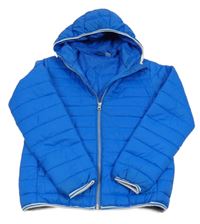 Modrá šusťáková prošívaná zateplená bunda s kapucí Pepperts