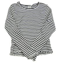 Bílo-černé pruhované žebrované triko Page one young