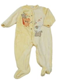 Žlutý sametový overal s obrázky 