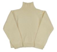 Smetanový crop svetr s rolákem 
