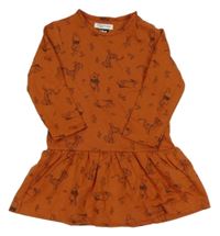 Hnědé teplákové šaty s obrázky Sinsay