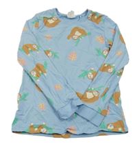 Světlemodré pyžamové triko s lenochody Lily & Dan