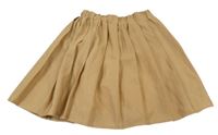 Béžová skládaná kolová sukně s všitými kraťasy 