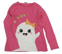 Růžové triko s duchem H&M