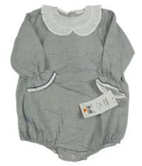 Nové - šedé kostičkované body s límečkem 