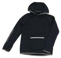 Černá sportovní mikina s kapucí 