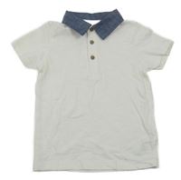 Bílé polo tričko s modrým límečkem George