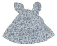 Bílo-modré květované lehké šaty Primark