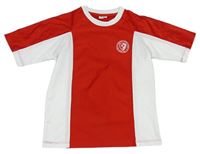Červeno-bílé sportovní funkční tričko s nášivkou Crane