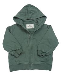 Khaki propínací mikina s kapucí M&S