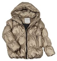 Zlatá zimní bunda s kapucí Matalan