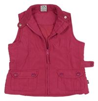Fuchsiová šusťáková zateplená vesta Pocopiano