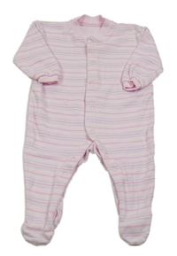 Světlerůžovo-modro-bílý pruhovaný overal M&S