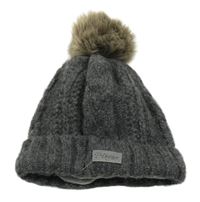 Tmavošedá vzorovaná čepice s bambulí 