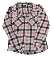 Bílo-růžovo-modrá kostkovaná halenka Primark