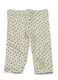 Smetanovo-černé puntíkaté zateplené legíny C&A