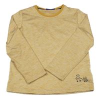 Medovo-bílé melírované thermo triko s roboty Lupilu