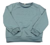 Modrá mikina s 3D nápisem Shein