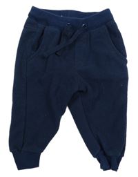 Tmavomodré fleecové tepláky 