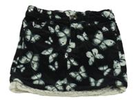 Černo-zelená manšestrová sukně s motýlky H&M