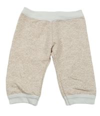 Béžovo-bílé melírované tepláky 