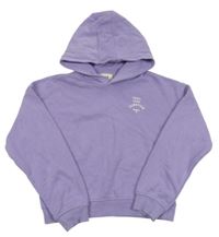 Lila crop mikina s nápisem a kapucí Garcia