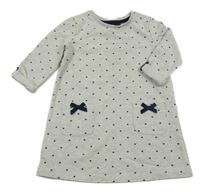 Světlešedo-tmavomodré teplákové šaty se srdíčky George