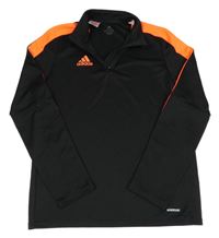 Černo-neonově oranžová sportovní mikina s logem Adidas