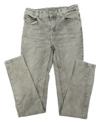 Světlešedé elastické skinny rifle