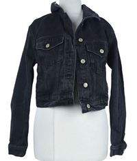 Dámská černá riflová crop bunda Pull&Bear 