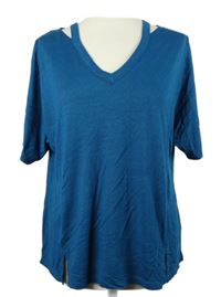 Dámské modré tričko s průstřihy TU 