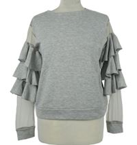 Dámská šedá mikina s volánky Papillone 