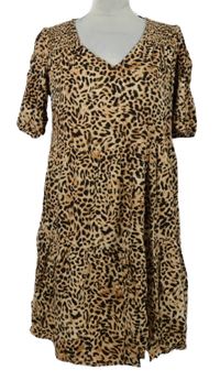 Dámské béžovo-černé vzorované šaty F&F