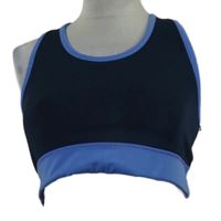 Nové - Dámský tmavomodro-světlemodrý sportovní crop top Souluxe 