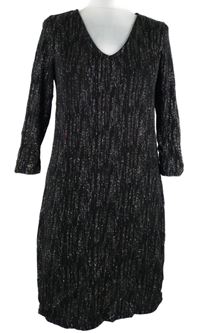 Dámské černé třpytivé šaty Peacocks 