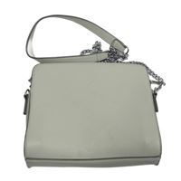 Dámská béžová koženková kabelka s řetízkovým popruhem