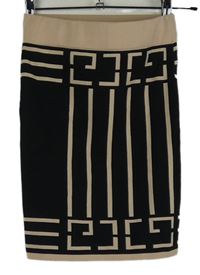 Dámská černo-béžová vzorovaná pletená sukně Mocci 