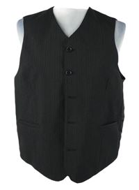 Pánská černá společenská vesta s proužky 