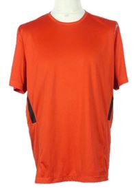 Pánské červené sportovní funkční tričko s pruhy Reebok 