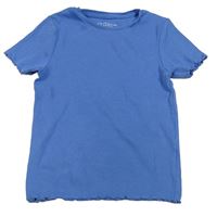 Modré žebrované crop tričko Primark