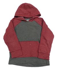 Šedo-vínová mikina s kapucí Jumping beans