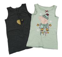 2x košilka zelenomodrá s Peppa pig+ černá