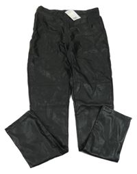 Nové - Černé koženkové legíny H&M