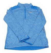 Modré melírované sportovní funkční triko s logem Nike