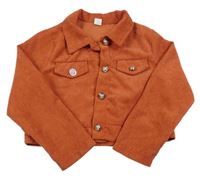 Oranžová manšestrová crop bunda Shein