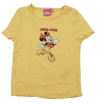 Žluté žebrované tričko s Minnie