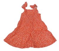 Červené květované plátěné šaty Primark